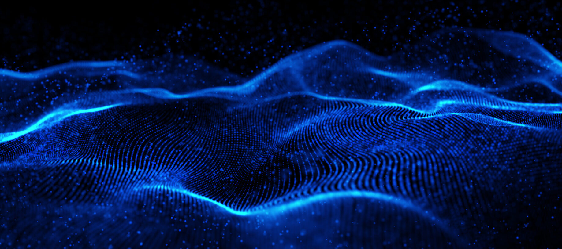 3D flowing cyber particles with shallow depth of field